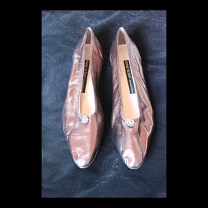 Anne Klein Metallic Silver Flats